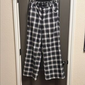 Forever 21 Black and White Plaid Wide Leg Pants
